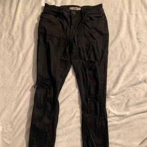 Refuge black mid rise distressed jeggings